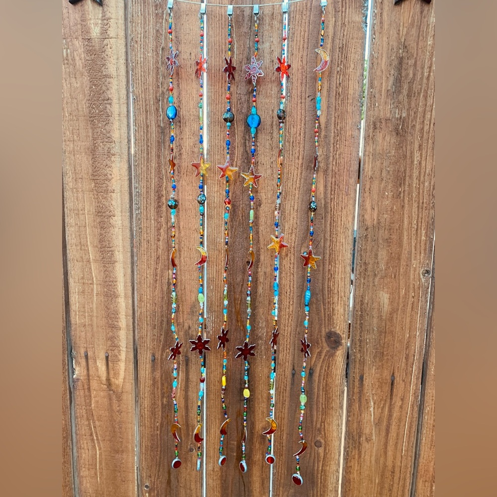 Celestial Strand Chakra Rainbow Sun Moon & Star Strand Sun Catcher Window Decor - Picture 9 of 13